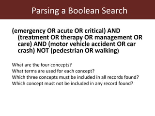 Systematic Literature Review Training:  Searching for Literature