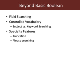 Systematic Literature Review Training:  Searching for Literature