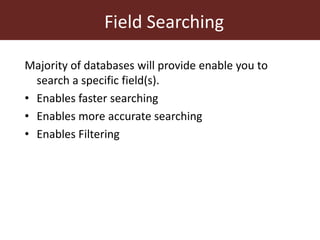 Systematic Literature Review Training:  Searching for Literature