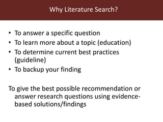 Systematic Literature Review Training:  Searching for Literature