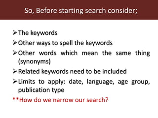 Systematic Literature Review Training:  Searching for Literature