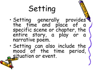 Setting Terms Literature Ii Elements Of Literature | PPT