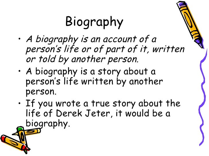 examples in literature of biography