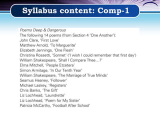 Syllabus content: Comp-1
