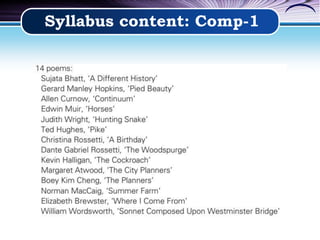 Syllabus content: Comp-1