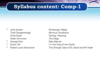 Syllabus content: Comp-1