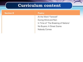 Curriculum content