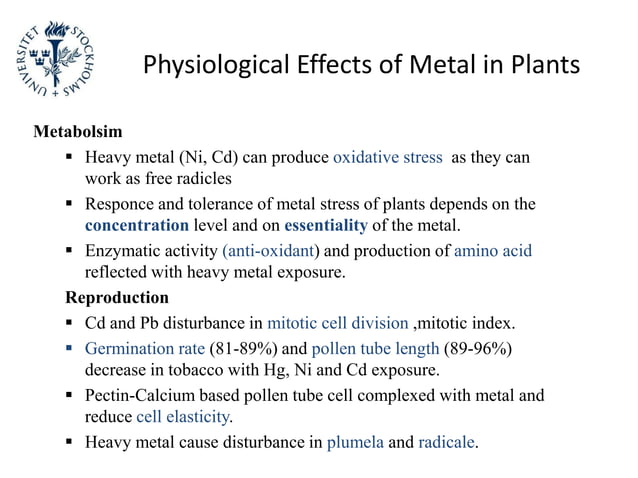 Heavy metal in the environment and effect on plant physiology | PPTX