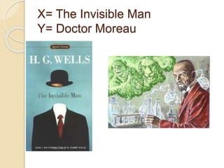 X= The Invisible Man
Y= Doctor Moreau
 