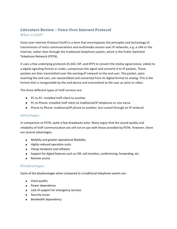 Voip literature review