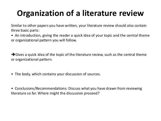 literature review chronological order