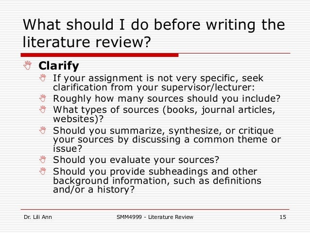 sources and functions of literature review