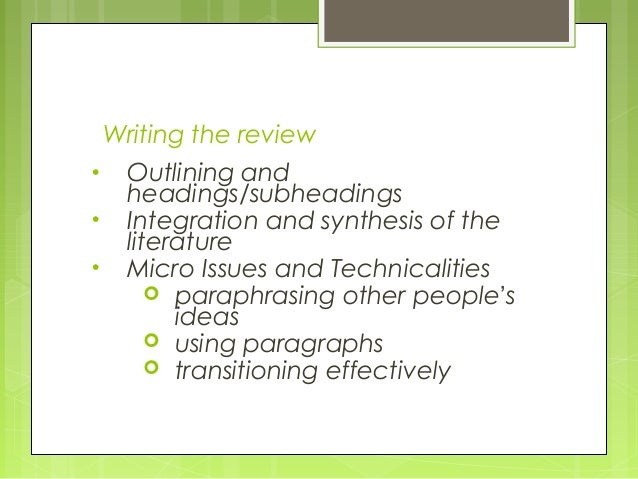 Clk literature review subheadings example