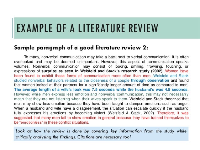 Sampels of literature review