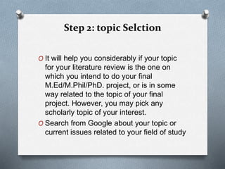 Literature review | PPTX