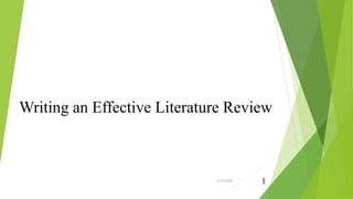 Writing an Effective Literature Review | PPTX