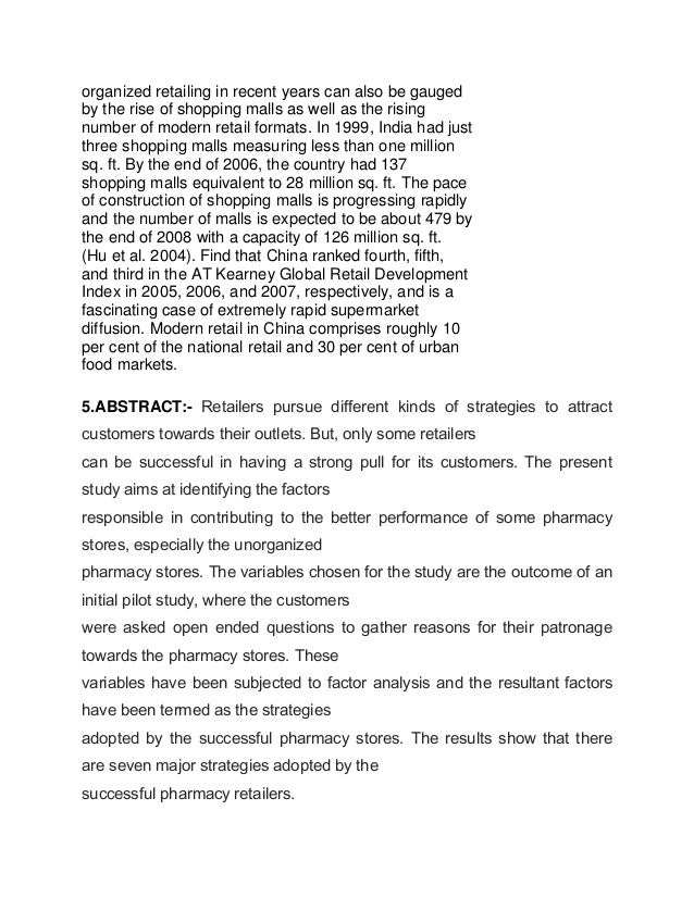 Literature review on customer satisfaction in retail store