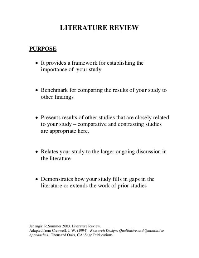 Literature review guide