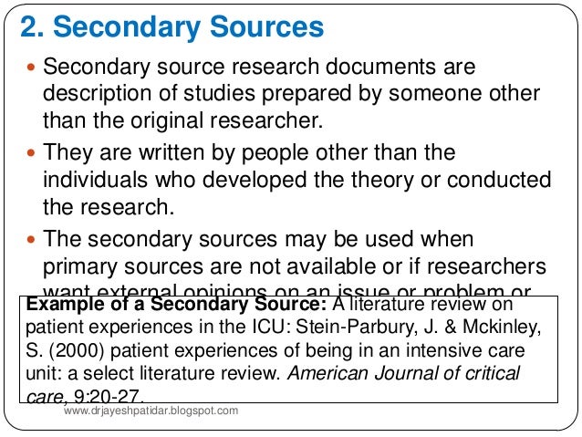 secondary sources literature review