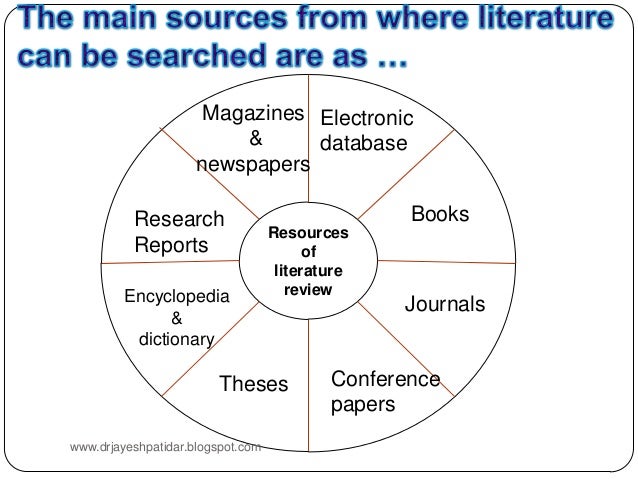 what are the main sources of literature review