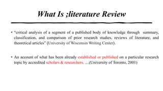 Literature Review in Social Science | PDF