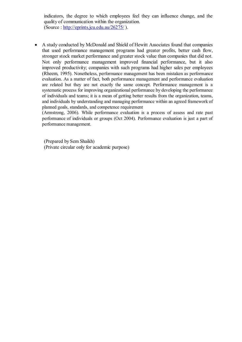 performance based pay literature review