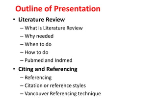 Literature review and referencing | PDF