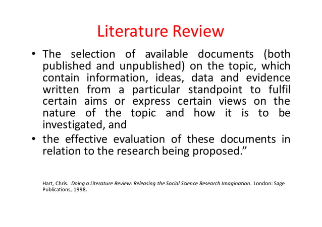 Literature review and referencing | PDF
