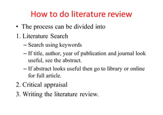 Literature review and referencing | PDF