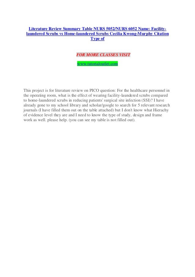 Literature review summary table nurs 5052 nurs 6052 04 picture