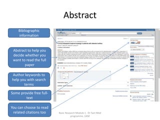 Brief Abstract Search Engine Literature search | PPTX