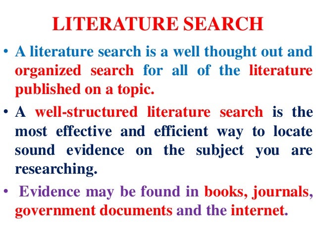 literature search definition in research