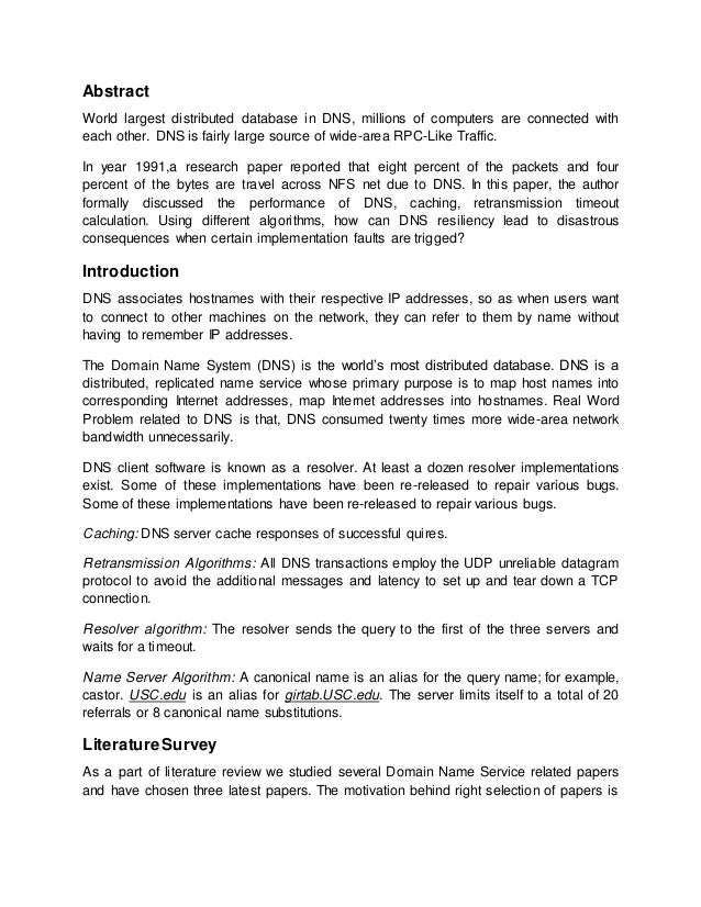 Dns research paper