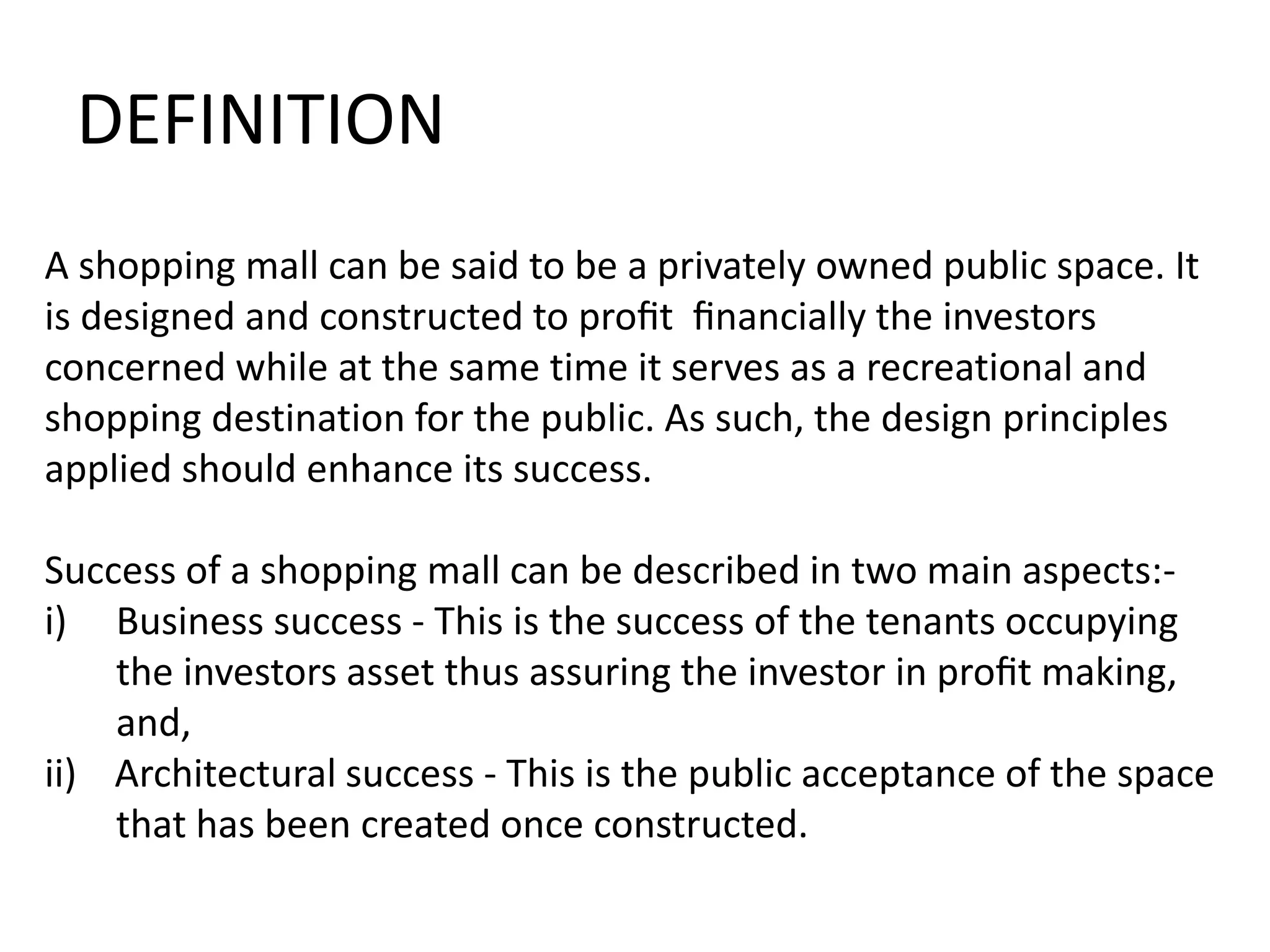study of a shopping mall | PPTX