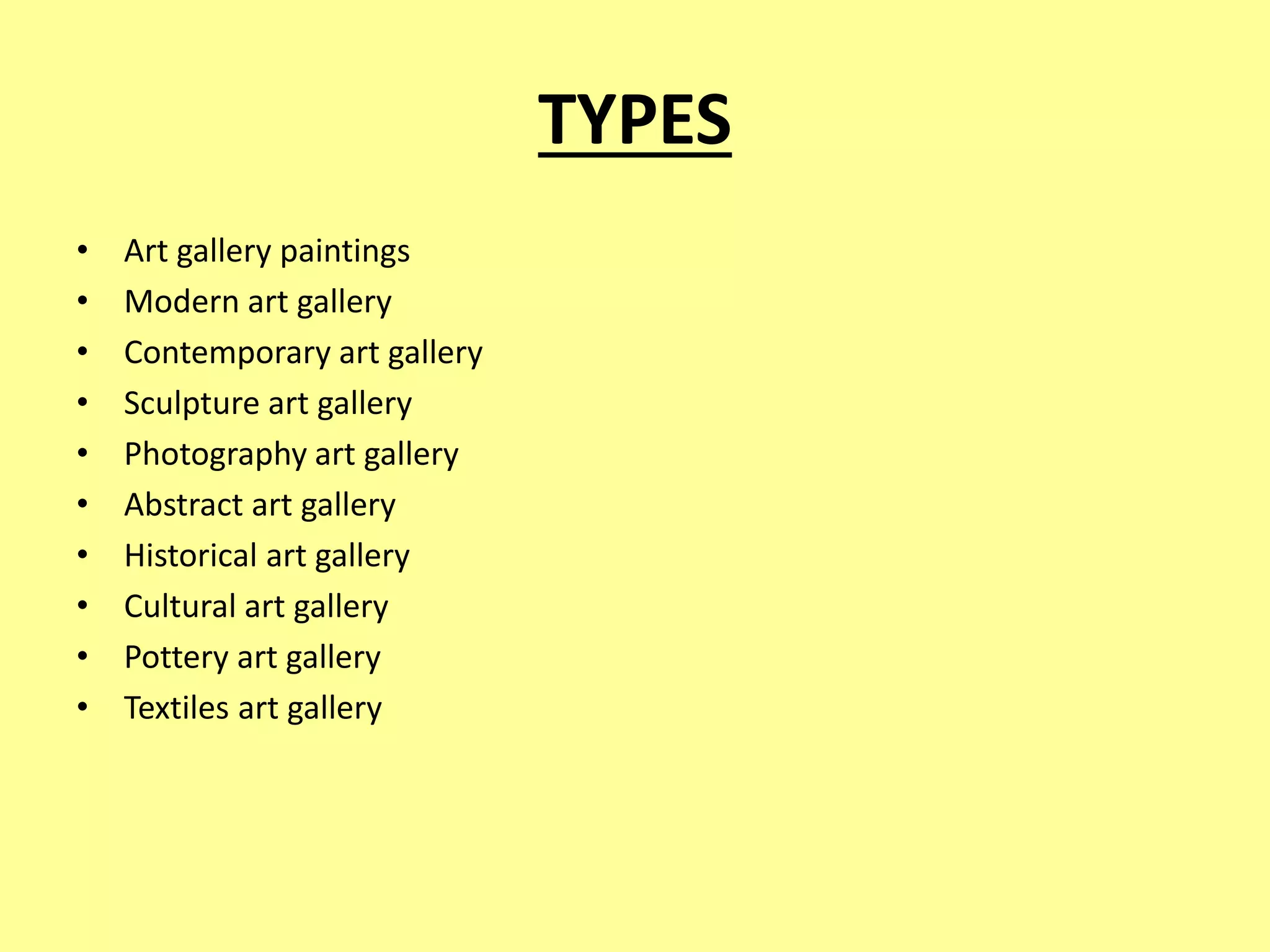 Literature study on art gallery | PPTX