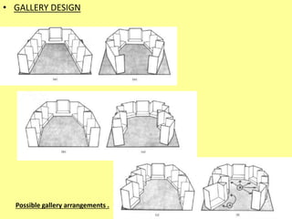 • GALLERY DESIGN
Possible gallery arrangements .
 