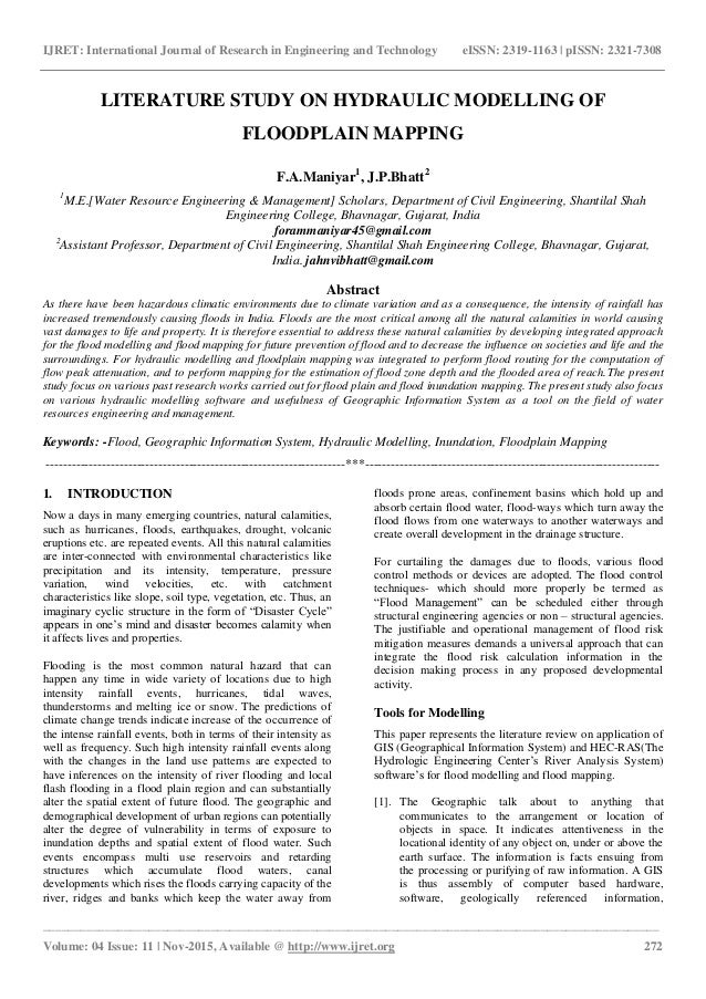 literature study on hydraulic modelling of floodplain mapping how does a floodplain form