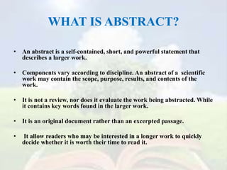 Abstracted Statement Literature survey in biotechnology | PPTX