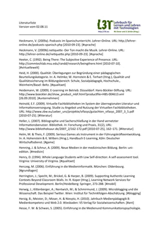 Literaturverzeichnis aller L3T-Kapitel