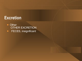 Excretion   Other   OTHER EXCRETION    FECES, insignificant  