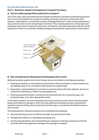 Lithium battery guidance document 2021 | PDF