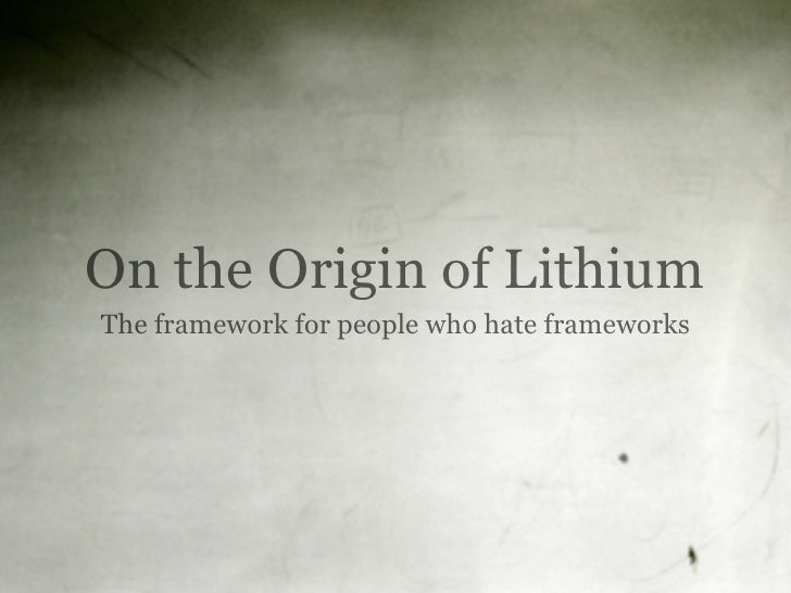 The Origin of Lithium