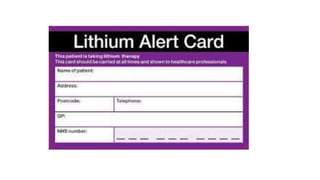 Lithium toxicity & management 