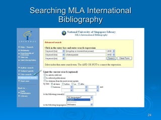 Searching MLA International Bibliography 