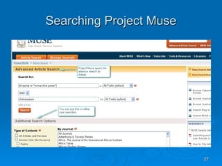 Searching Project Muse 