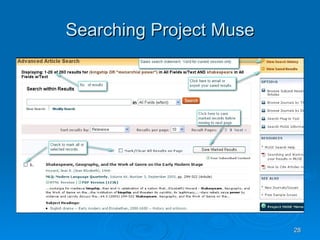Searching Project Muse 