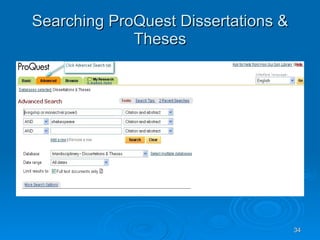 Searching ProQuest Dissertations & Theses 