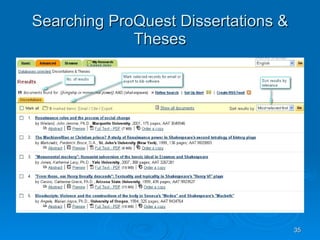 Searching ProQuest Dissertations & Theses 
