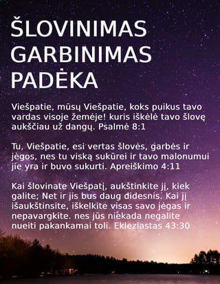 Lithuanian Praise Worship Thanksgiving Tract