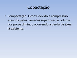 DiagéneseDiagénese: Refere-se aos processos geológicos (físicose químicos), que sucedem à deposição de sedimentos, levando, a transformação destes em rochas sedimentares.